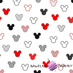 MIKI patterned black red on white background