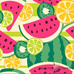 Waterproof fabric Watermelons and limes pattern | Fabric store