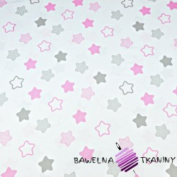 gwiazdki piernikowe różowo szare na białym tle
