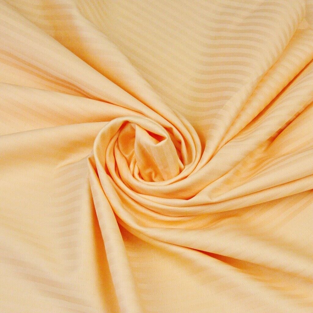 Apricot cotton damask stripes