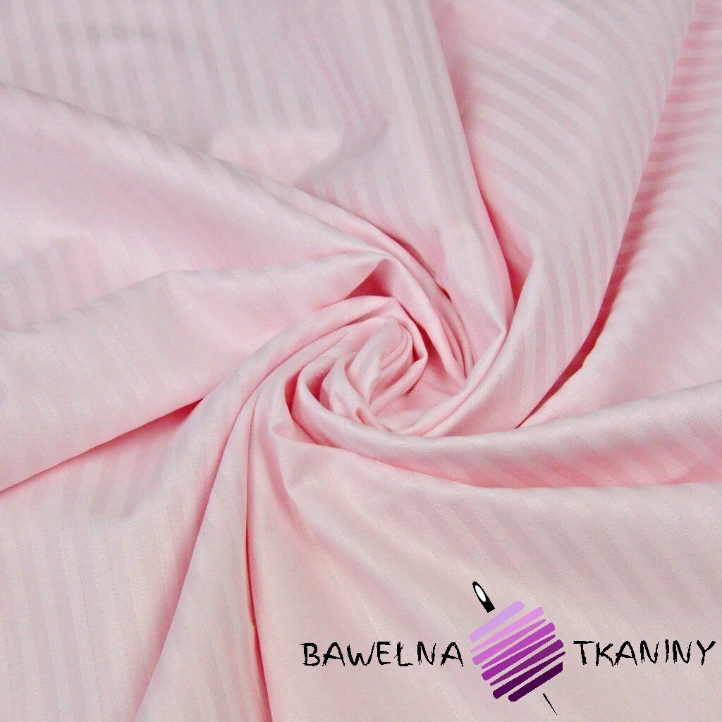 Light pink cotton damask stripes
