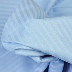 Light blue cotton damask stripes