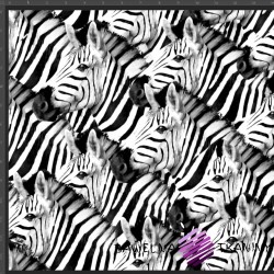 Cotton Jersey knit digital printing of zebras black and white