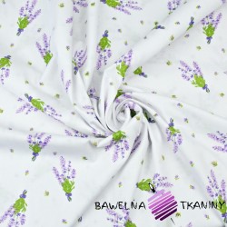 Cotton lavender sprigs on a white background -220cm