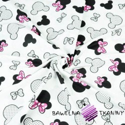 Cotton black-pink MIKI with bow on a white background