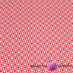 Cotton MINI hearts in white and red squares