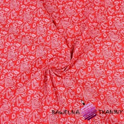 Cotton MINI Turkish hearts white and red