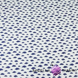 Cotton MINI navy clouds on white background