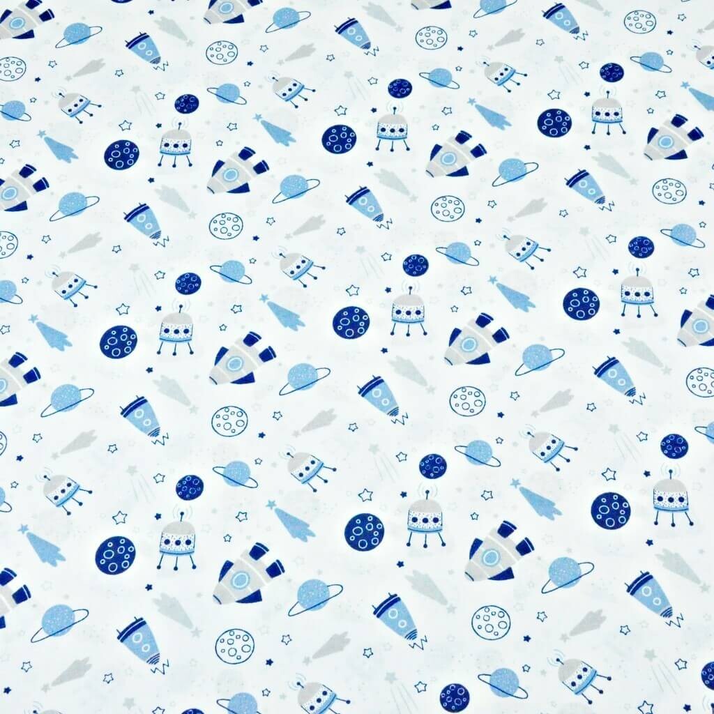 Cotton blue MINI universe on white background