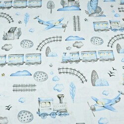 Cotton blue & gray vehicles on white backgrounds