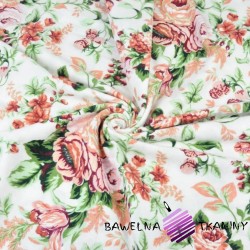 Flannel english roses on white background