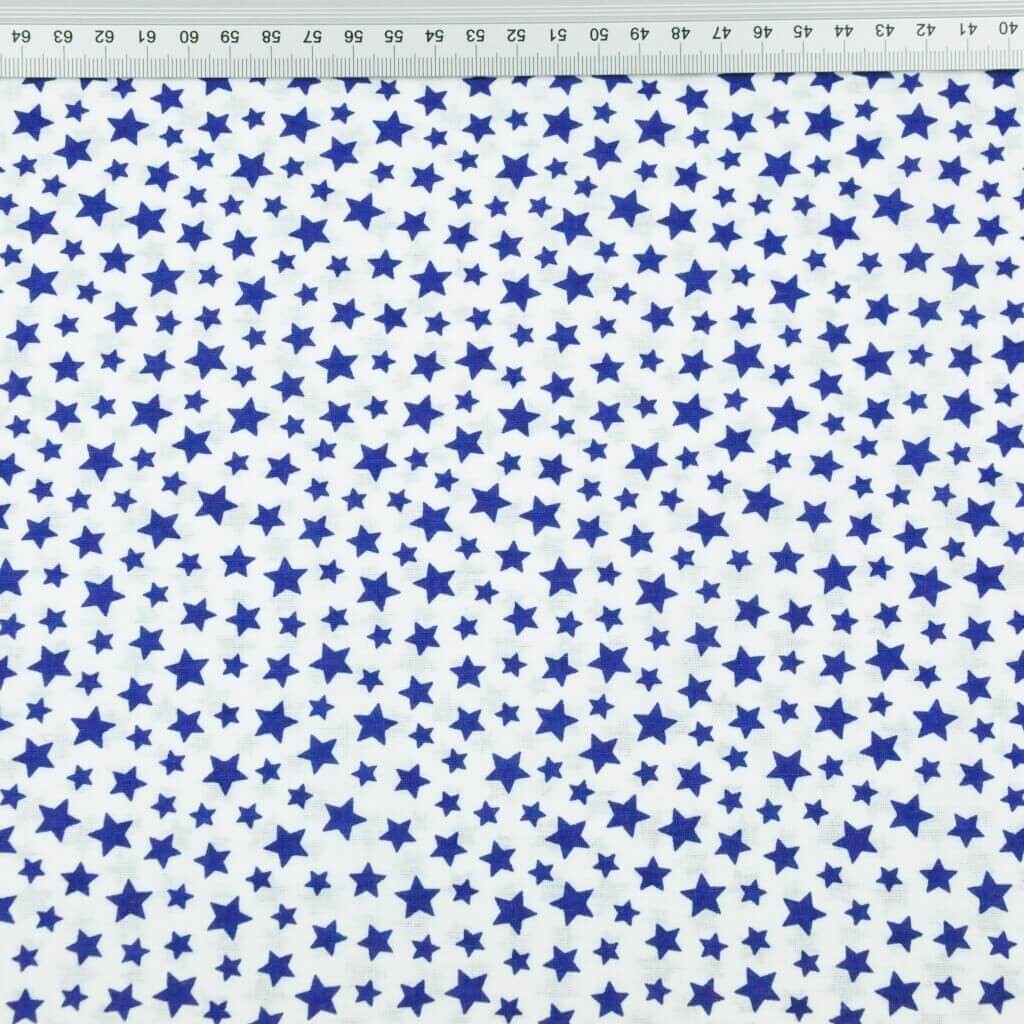 Cotton MINI navy stars on a white background