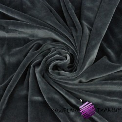 Welur bawełniany odzieżowy - ciemny szary