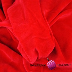 Welur bawełniany odzieżowy - czerwony