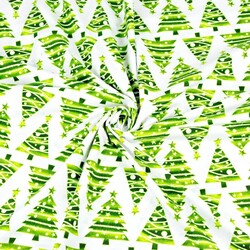 Christmas tree pattern in green rows on a white background