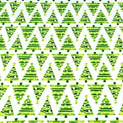 Christmas tree pattern in green rows on a white background