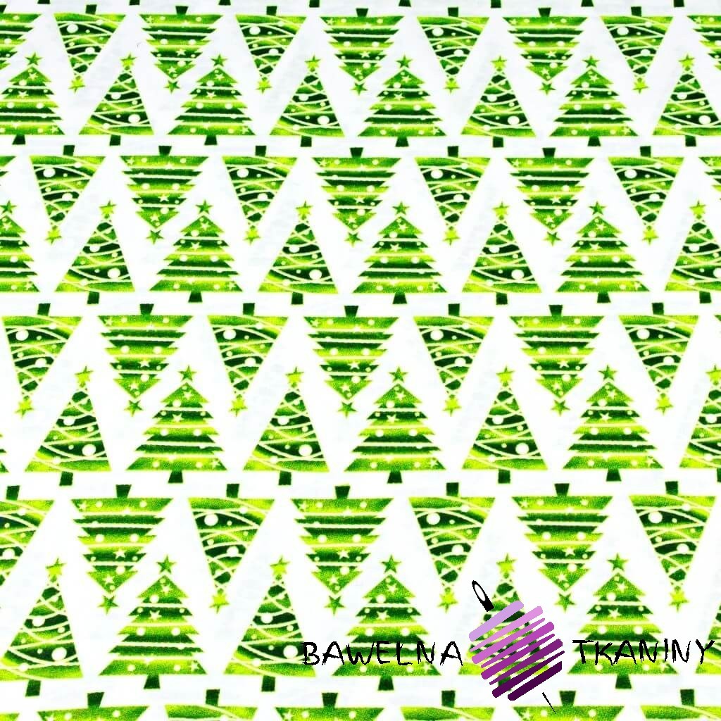 Christmas tree pattern in green rows on a white background