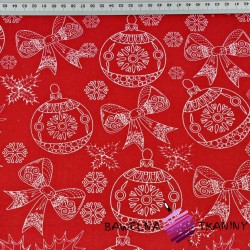 Christmas pattern drawn white on a red background
