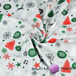 Christmas red-green pattern on a gray background