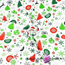 Christmas red-green pattern on a white background