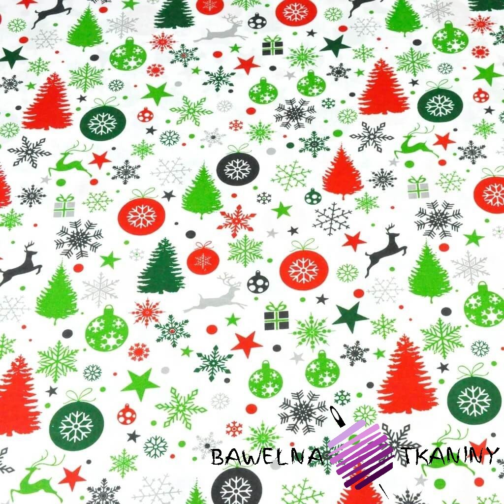 Christmas red-green pattern on a white background