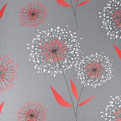 Cotton white&red big dandelion on gray background