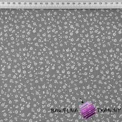 Cotton MINI white meadow with dots on gray background