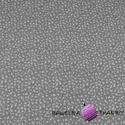 Cotton MINI white meadow with dots on gray background