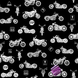 small white motorcycles on a black background