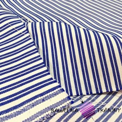 Decorative fabric - cotton white & navy stripes