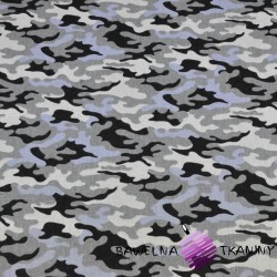 Cotton gray, black & blue camouflage