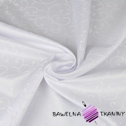 White stain resistant tablecloth fabric - ornament pattern