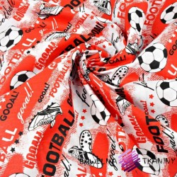 Cotton football goal! on red background