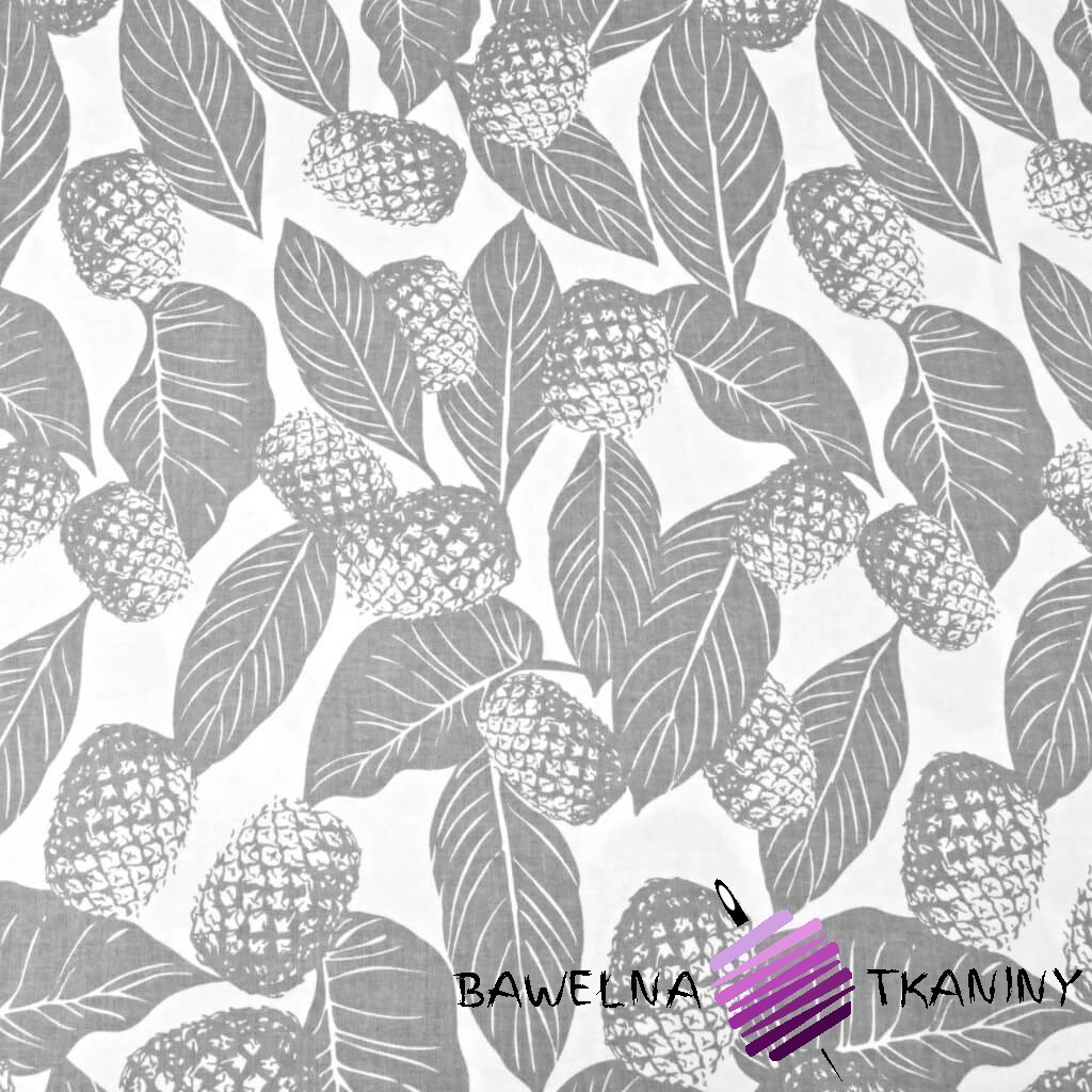 Cotton gray pineapple leaves on a white background