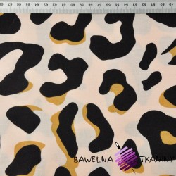 Cotton brown and black leopard on apricot background