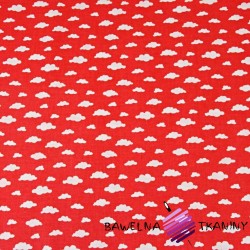 Cotton MINI white clouds on red background